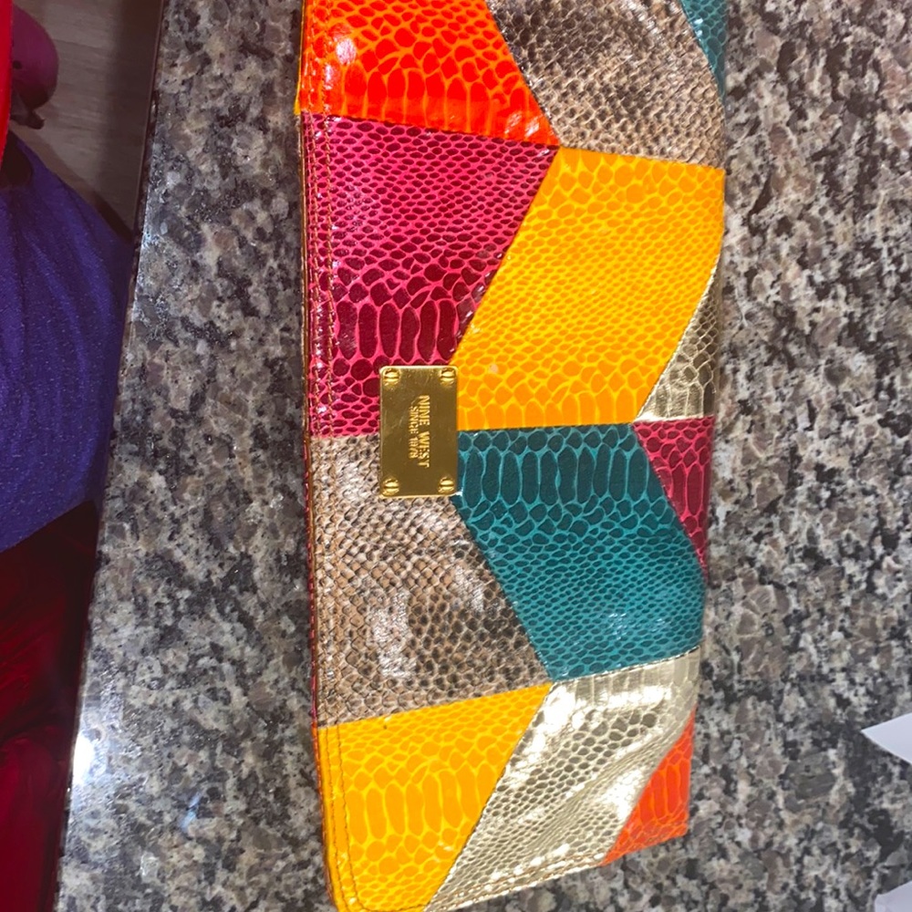 Nine West multicolored purse/clutch
